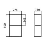 Kale Zero 2.0 50 cm Antrasit-Ceviz Alt Açık Raf Modülü