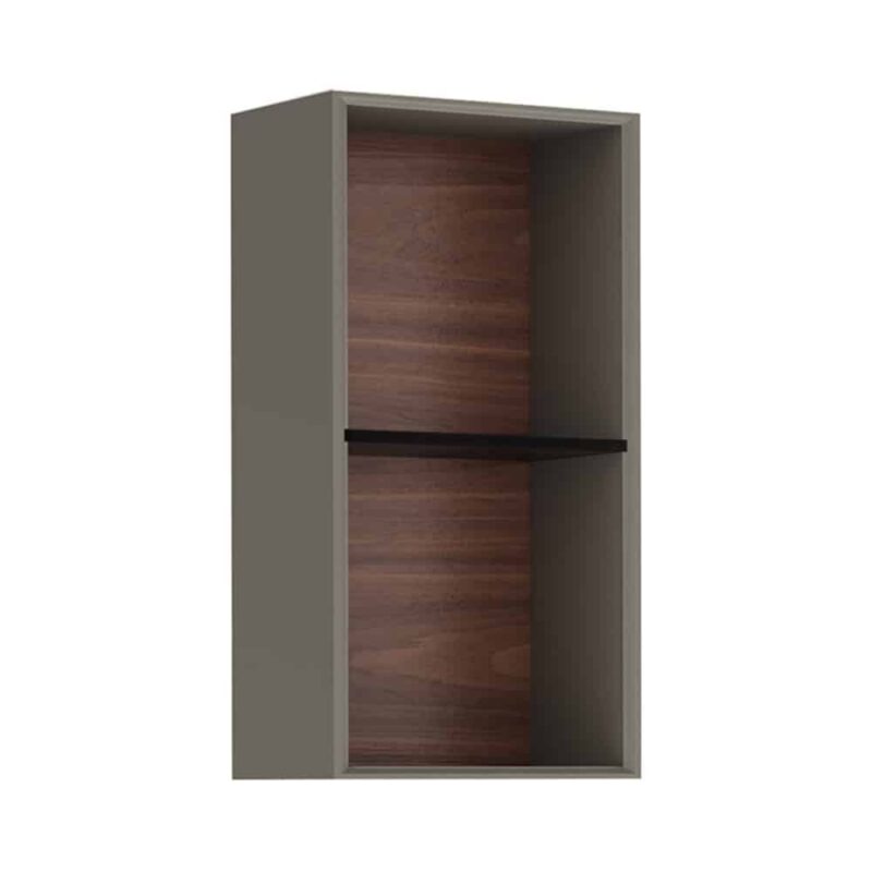 Kale Zero 2.0 28 cm Antrasit-Ceviz Üst Açık Raf Modülü - 310300102199 - Banyo Üst Modülleri
