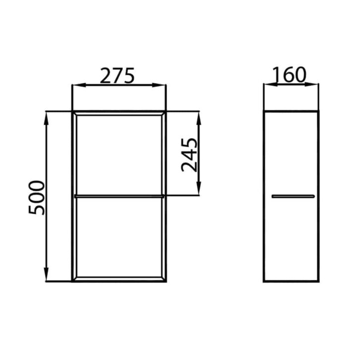 Kale Zero 2.0 50 cm Antrasit-Ceviz Alt Açık Raf Modülü - 310300102197 - Banyo Alt Modülleri - 1