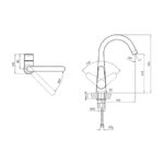 Kale Zero Siyah Döner Borulu Mutfak Bataryası - 410200500514 - Mutfak Eviye Bataryası - 1