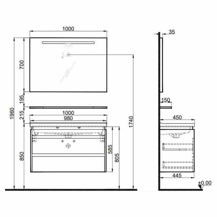 kalekale idea 2.0 100 cm parlak antras e92e66