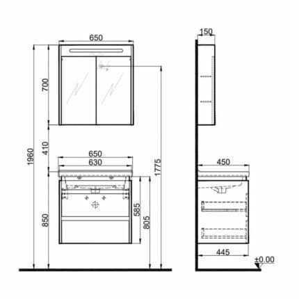 kalekale idea 2.0 65 cm cift cekmeceli 25a cd