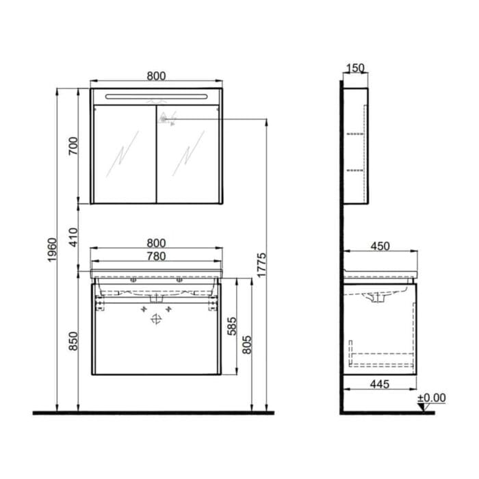 kalekale idea 2.0 80 cm parlak antrasi be184b