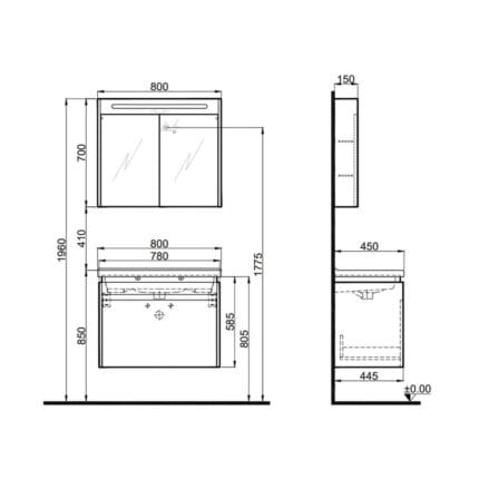 kalekale idea 2.0 80 cm tek cekmeceli 45 8dd