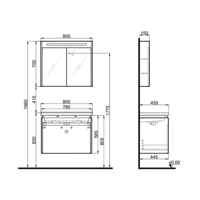 kalekale idea 2.0 80 cm tek cekmeceli 45 8dd