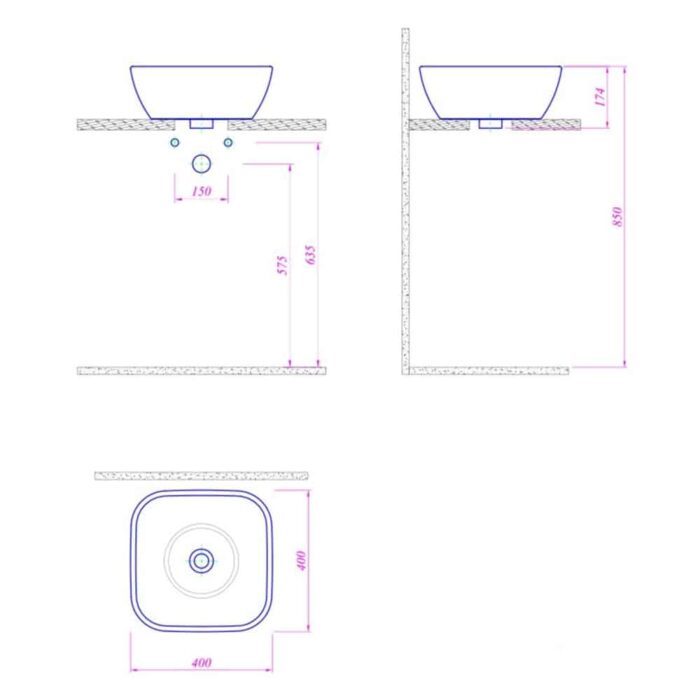 Kale Babel Evo 40 Cm Yuvarlak Arm Dlı Lavabo Bz - 310200200040 - Tezgah Üstü Lavabo - 1