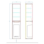 Kale Casilla 40 cm Satin Gri Sepetli Sağ Boy Dolabı