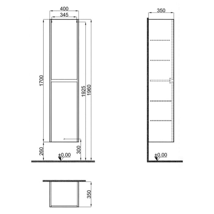 Kale Idea 2.0 40 cm Parlak Beyaz Boy Dolabı
