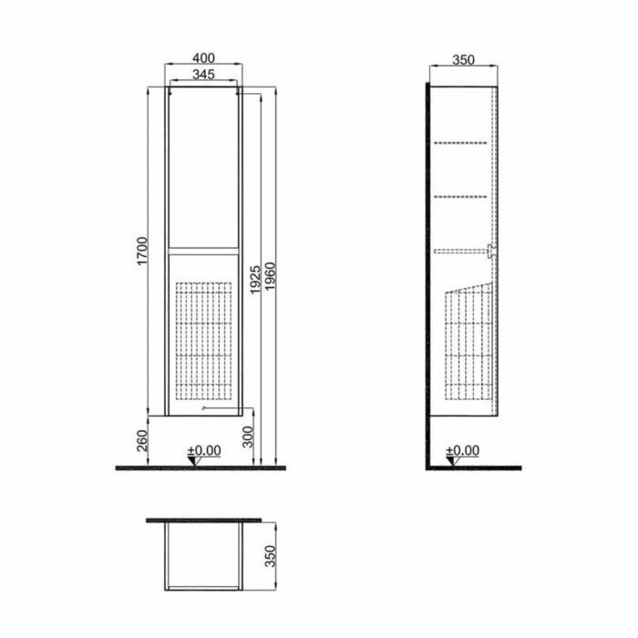 Kale Idea 2.0 40 cm Pasifik A Sepetli Boy Dolabı