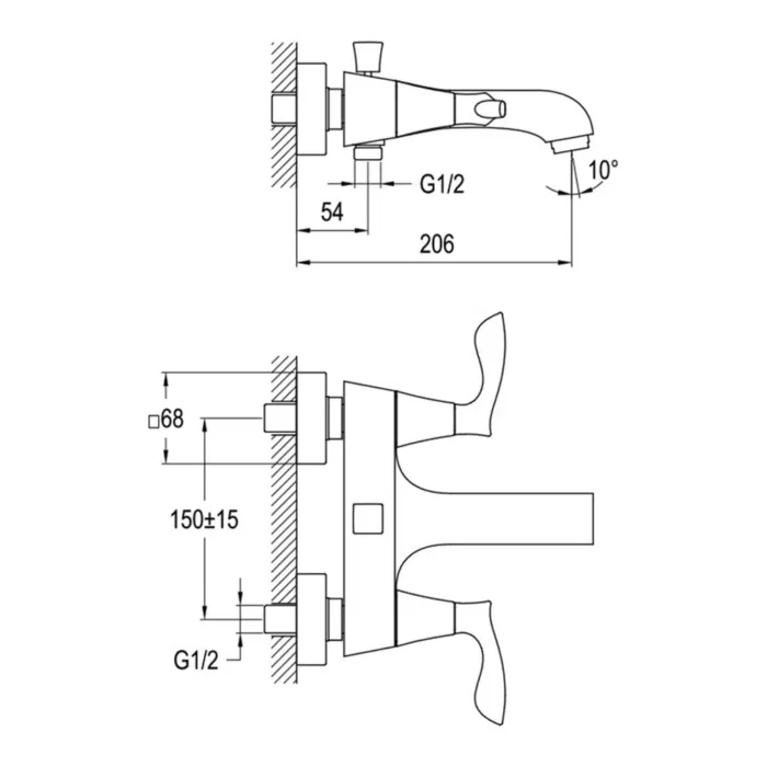 Kale Karina Fırçalanmış Nikel Banyo Bataryası - 410200500166 - Banyo Bataryası - 1
