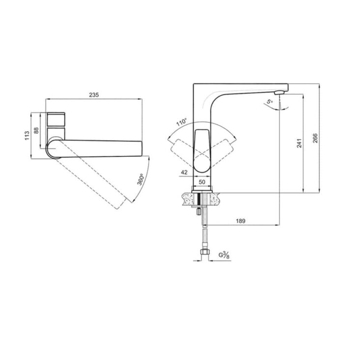 Kale Sempre Cold Start Döner Borulu Mutfak Bataryası - 410200503832 - Mutfak Eviye Bataryası - 1