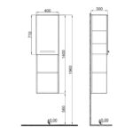 Kale Trevi 40 cm Antrasit-Ceviz Sağ Boy Dolabı - 310300103333 - Boy Dolaplar - 1