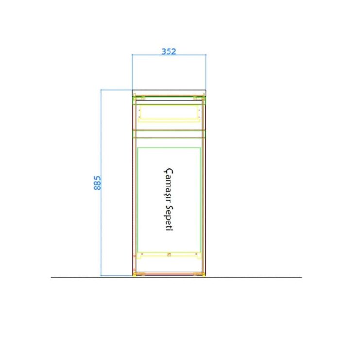 Kale Vista 35 cm Koyu Meşe Çamaşır Sepeti Dolabı - 310300101775 - Fonksiyonel ve Tamamlayıcı Ürünler - 2