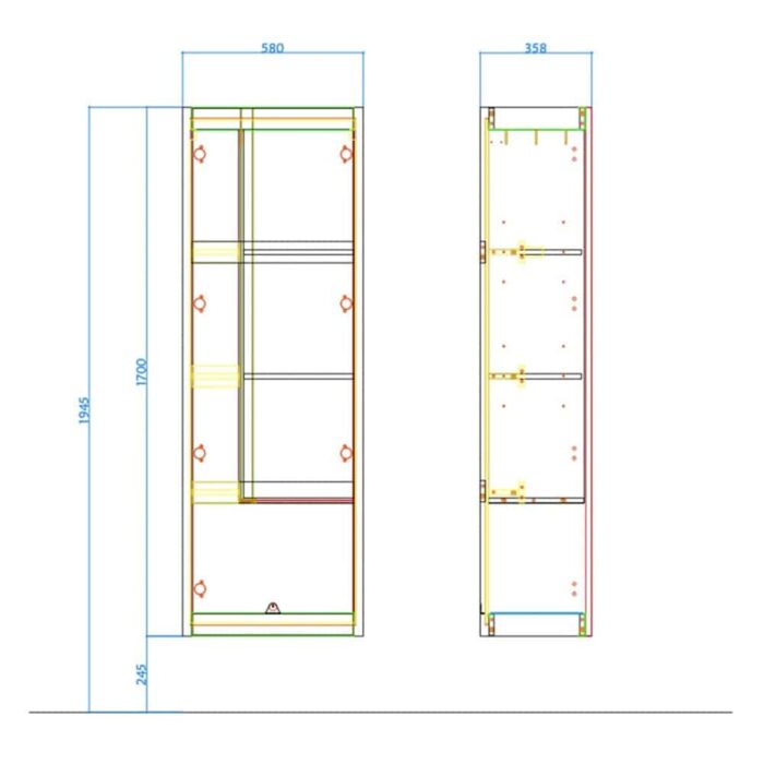 Kale Vista 58 cm Mat Beyaz Temizlik Boy Dolabı