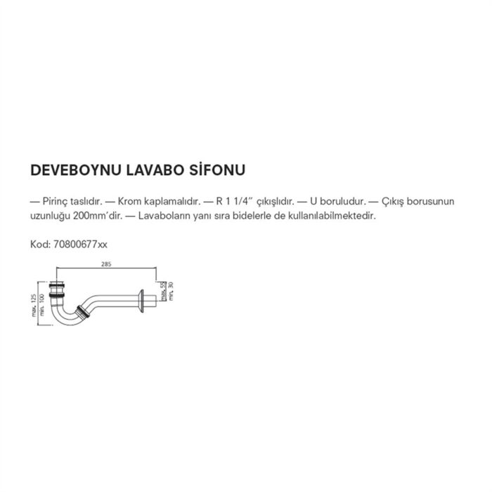 kaledeve boynu lavabo sifonu cdb0f