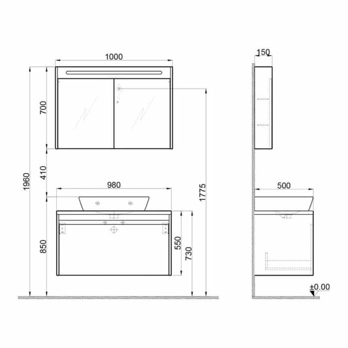 kaleidea 2.0 100 cm parlak beyaz tek c 3217fa