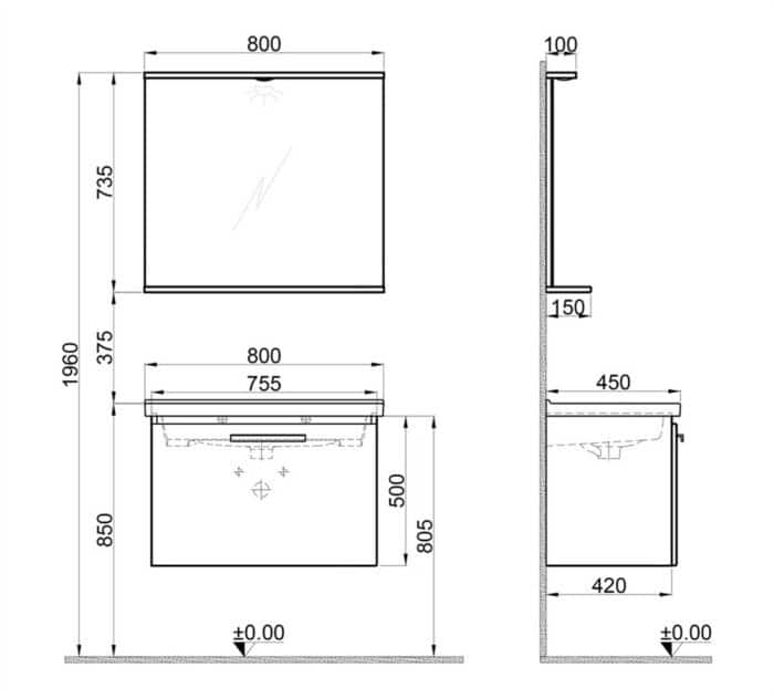 kalekale gris 80 cm siyah gri banyo do e f1ca