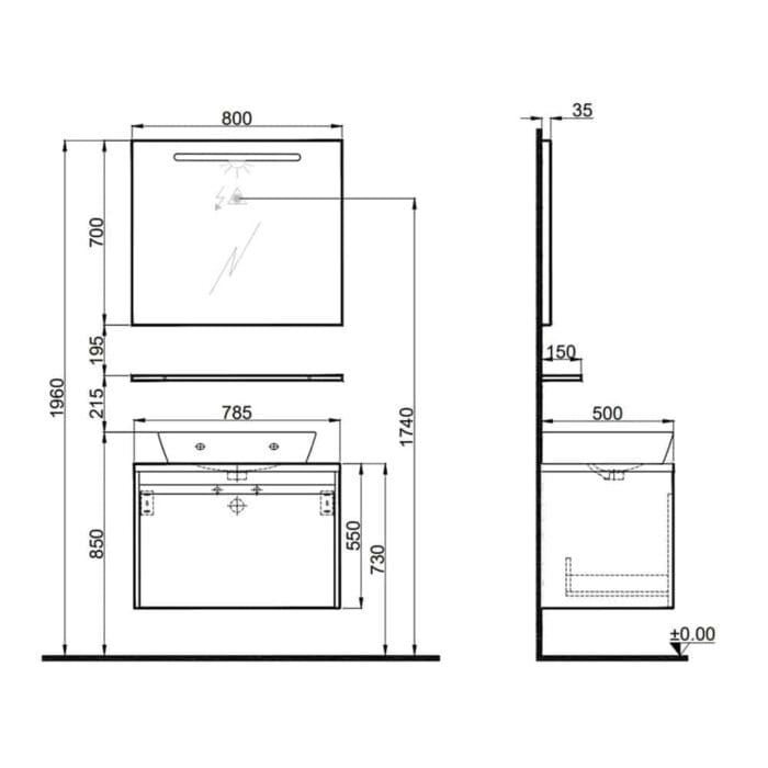 kalekale idea 2.0 80 cm parlak beyaz t 9 c4e5