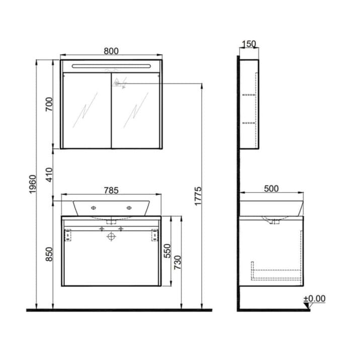 kalekale idea 2.0 80 cm tek cekmeceli 572 4b