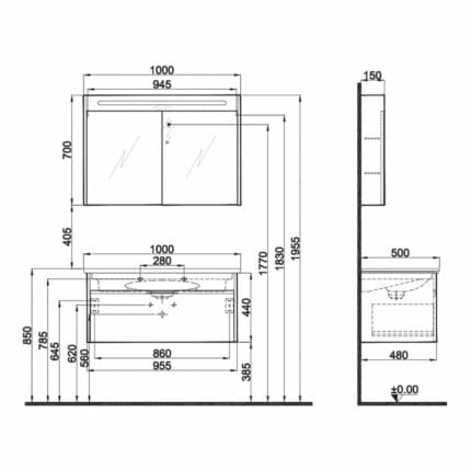 kalekale motion 100 cm antrasit ceviz 30 4c2