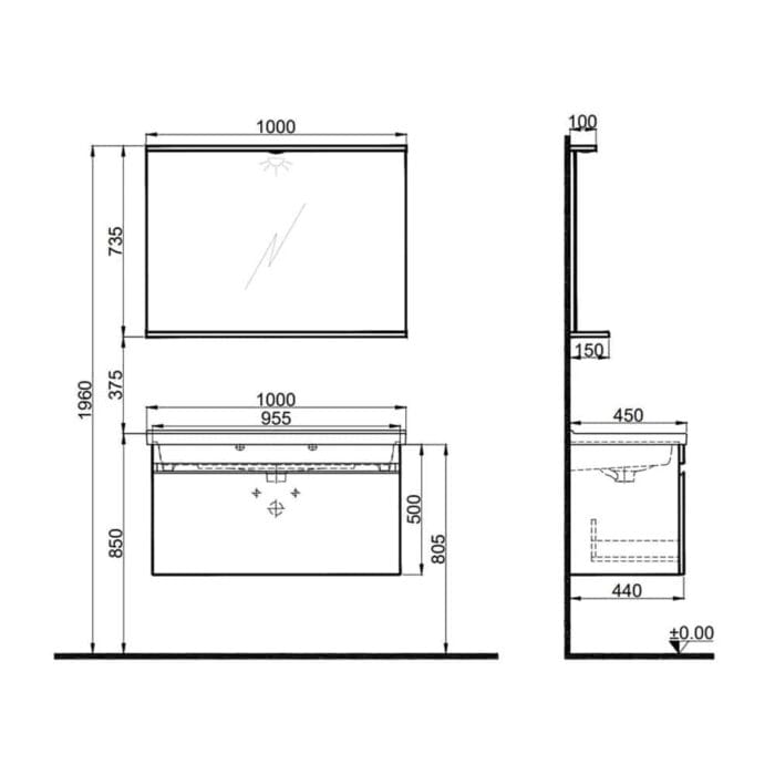 kalekale woody 100 cm krem mese banyo 7ef8 4