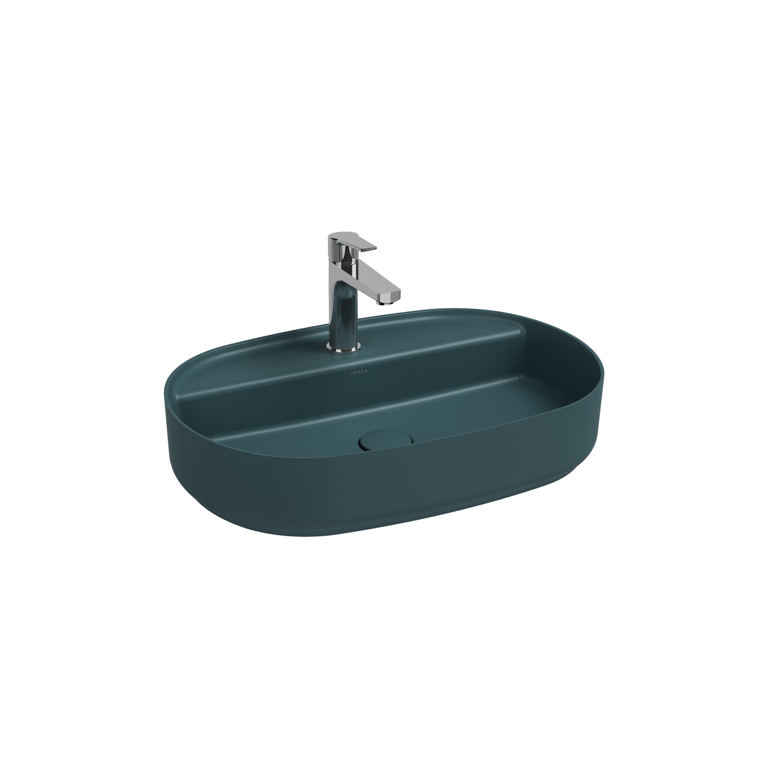Isvea Infinity Batarya Delikli Tezgahüstü Lavabo 60 cm Petrol Yeşili Isvea Infinity Batarya Delikli Tezgahüstü Lavabo 60 cm Petrol Yeşili