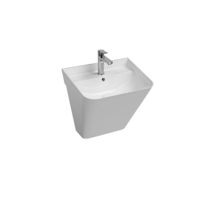 10SQ37002-1 Isvea Sott Aqua Asma Monoblok Lavabo 50 cm, Parlak Beyaz - 10SQ37002 - Monoblok Bütün Lavabo - 1