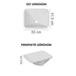 Vitra S20 48 cm Beyaz Tezgah Altı Lavabo - Görsel 2