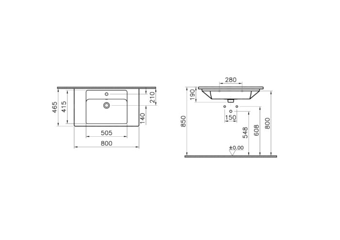 Vitra Integra Etajerli Lavabo, 80x47 cm, Beyaz - 7056B003-0001 - Etajerli Lavabo - 6