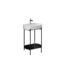 Isvea Puno Metal Profil Lavabo Ünitesi, 60 cm, Siyah Beyaz Lavabolu - 29PNS004060I - Banyo Alt Modülleri, Ayaklı Lavabo