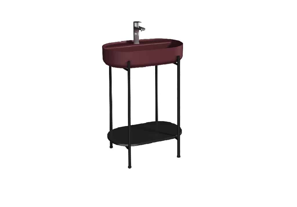 Isvea Puno Metal Profil Lavabo Ünitesi, 60 cm, Siyah Rustik Bordo Lavabolu Isvea Puno Metal Profil Lavabo Ünitesi, 60 cm, Siyah Rustik Bordo Lavabolu - 29PNS004068I - Banyo Alt Modülleri, Ayaklı Lavabo