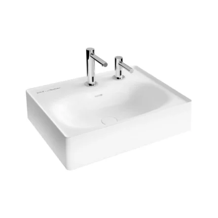 Vitra Equal 45 cm Beyaz Entegre Temassız Sıvı Sabunluk Delikli Çanak Lavabo