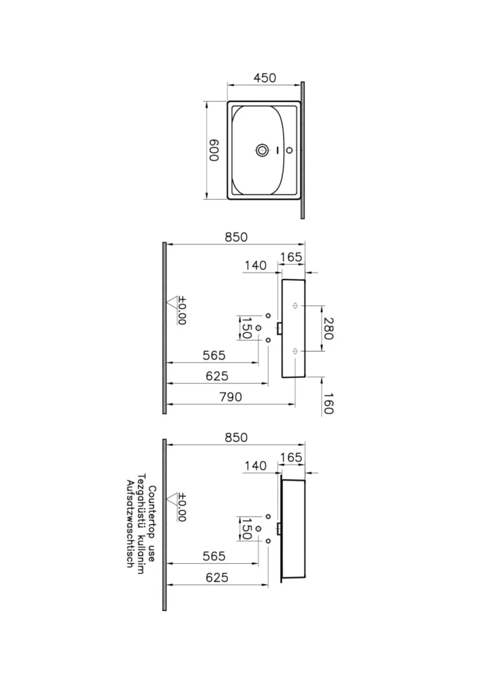 Vitra Equal 60 cm Beyaz Standart Lavabo - 7241B403-0001 - Standart Lavabo - 1