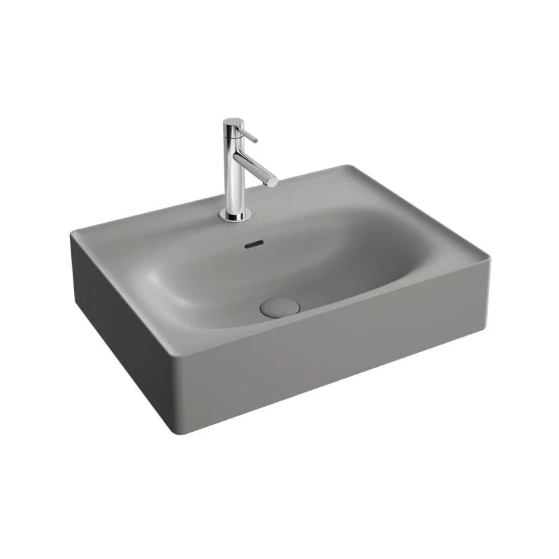 Vitra Equal 60 cm Mat Taş Gri Standart Lavabo - 7241B476-0001 - Standart Lavabo
