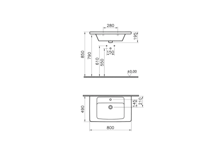Vitra Form 300 80 cm Beyaz Etajerli Lavabo - 5246B003-0001 - Etajerli Lavabo - 1
