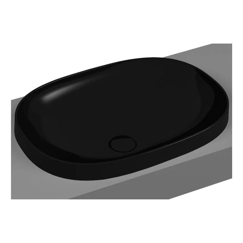 Vitra Frame 55 cm Siyah Tezgahüstü Lavabo - 5652B470-0016 - Tezgah Üstü Lavabo