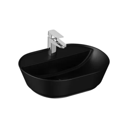 Vitra Geo 55 cm Mat Siyah Çanak Lavabo - 7428B083-0041 - Çanak Lavabo