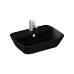 Vitra Geo 60 cm Mat Siyah Dikdörtgen Çanak Lavabo - 7426B083-0001 - Çanak Lavabo