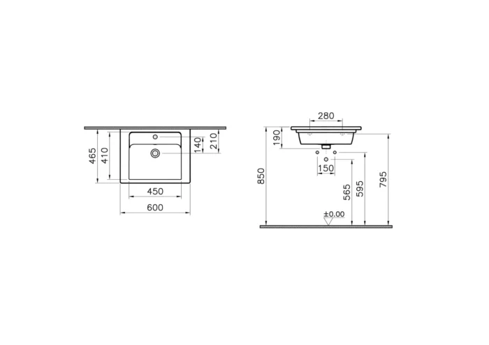 Vitra Integra 60 cm Beyaz Etajerli Lavabo - 7055B003-0001 - Etajerli Lavabo - 1