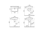 Vitra Integra 60 cm Beyaz Standart Lavabo - 7050L003-0001 - Standart Lavabo - 1
