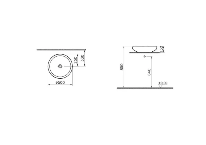 Vitra İstanbul 50 cm Beyaz Çanak Lavabo - 4522B403-0016 - Çanak Lavabo - 1