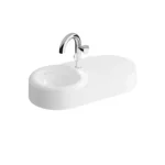 Vitra Liquid 80 cm Beyaz Asimetrik Lavabo - 7314B403-0041 - Standart Lavabo