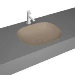 Vitra Plural 45 cm Mat Kil Beji Kare Tezgah Altı Lavabo - 7810B474-1083 - Tezgah Altı Hilton Lavabo