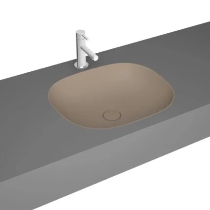 Vitra Plural 45 cm Mat Kil Beji Kare Tezgah Altı Lavabo