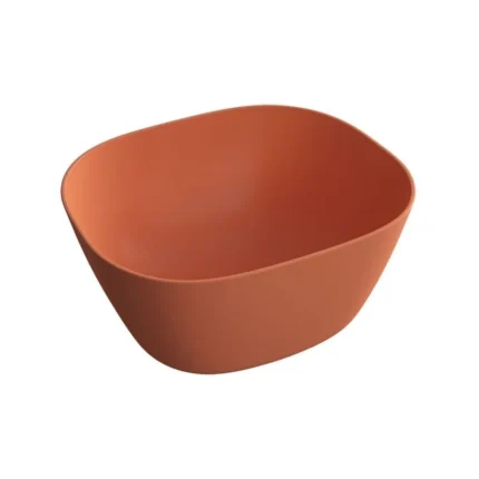 Vitra Plural 45 cm Mat Terra Rosa Kare Yüksek Çanak Lavabo - 7811B477-0016 - Çanak Lavabo