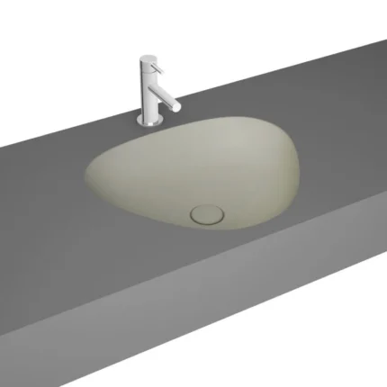 Vitra Plural 47 cm Mat Bej Tezgahaltı Lavabo - 7812B420-1083 - Tezgah Altı Hilton Lavabo