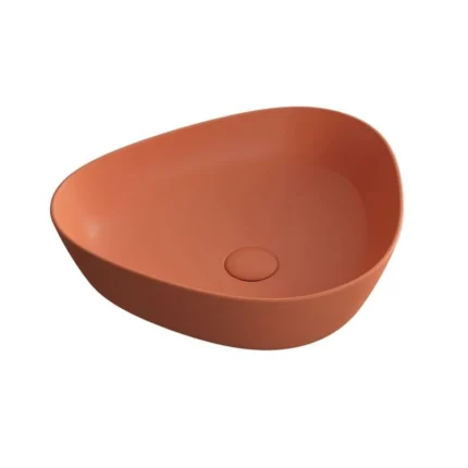 Vitra Plural 47 cm Mat Terra Rosa Üçgen Alçak Çanak Lavabo