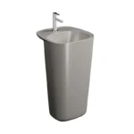 Vitra Plural 50 cm Mat Bej Monoblok Lavabo - 7814B420-0041 - Monoblok Bütün Lavabo