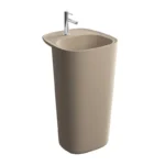 Vitra Plural 50 cm Mat Kil Beji Monoblok Lavabo - 7814B474-0041 - Monoblok Bütün Lavabo