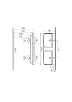 Vitra Sento 130 cm Beyaz Etajerli Lavabo - 5949B003-0001 - Çift Hazneli Lavabo - 1
